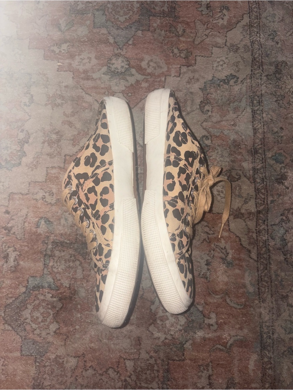 SUPERGA leopard print tan brown 2402 Mule Sneaker Size 10 Womens Slip On Casual